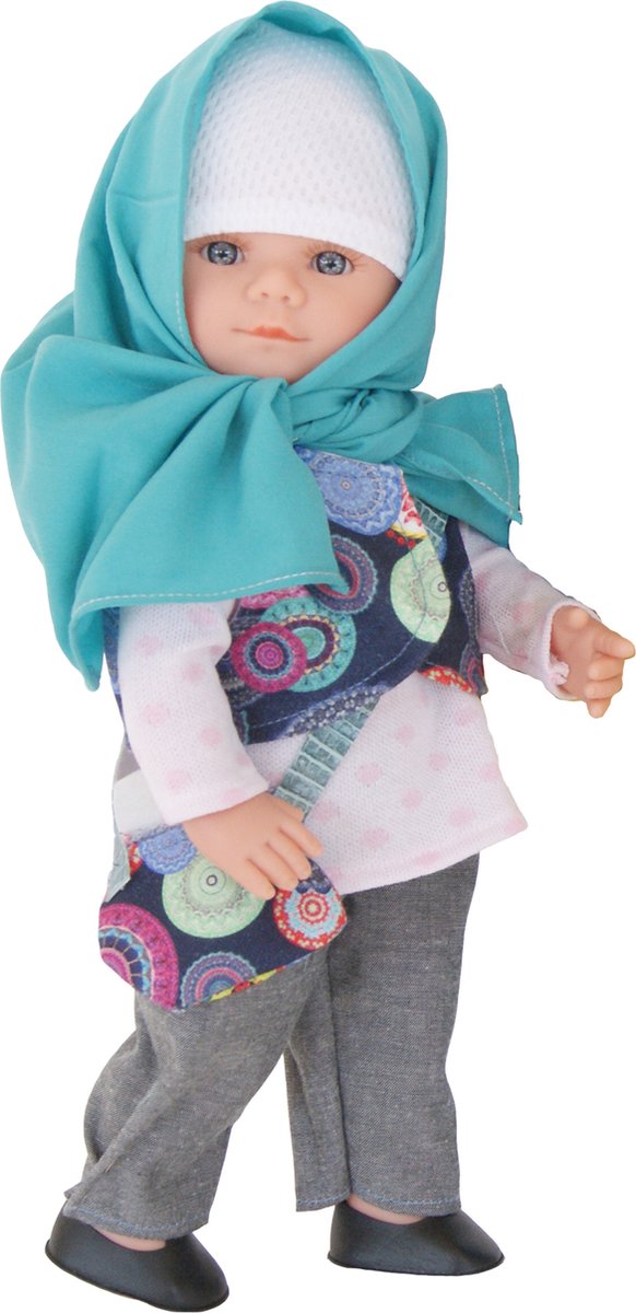 Modepop Amira met hoofddoek (34 cm)